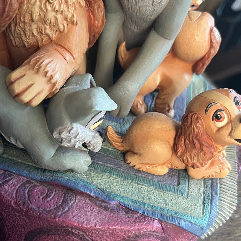 Disney Markrita Lady & The Tramp Figurine Rare VTG Disney Gallery Trinke-Box - Picture 11 of 17